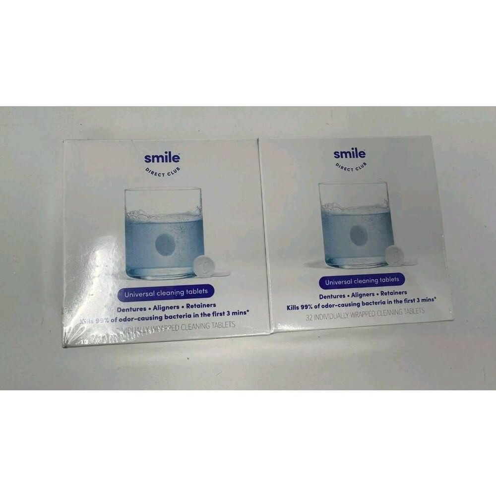 Smile Direct Club Cleaning Tablet Dentures NIB 4 Boxes @ 32 Tablets Box Exp 7/25
